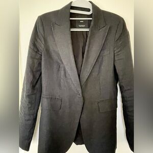 Mango Women's Black Blazer in Linen Material XS